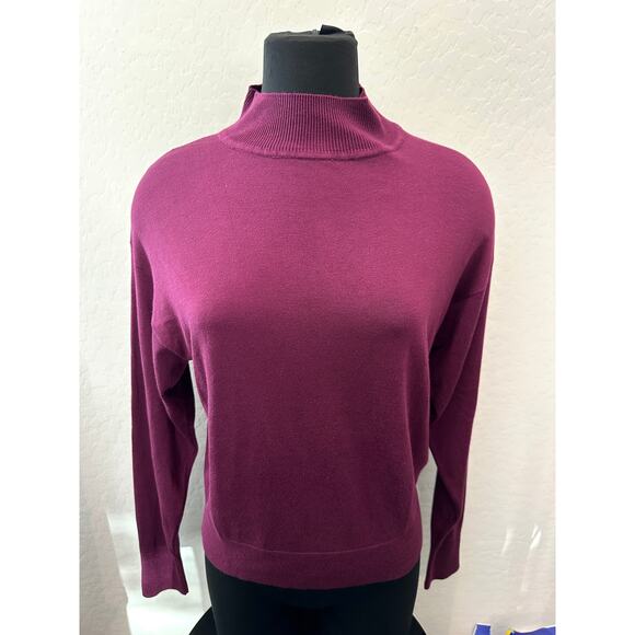 ANN TAYLOR FACTORY | Mock Neck Pullover Sweater Purple Berry NWT | Medium - Picture 2 of 7